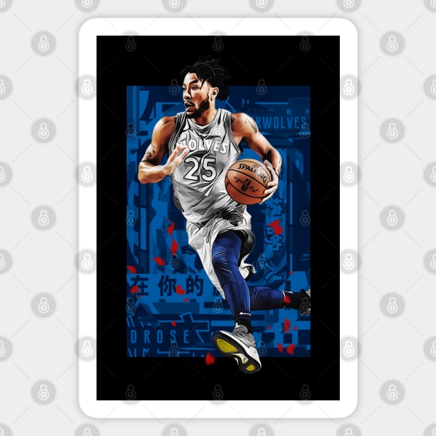 D Rose Timberwolves Magnet by hesxjohnpaul